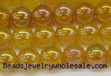 CAG7122 15.5 inches 8mm round AB-color yellow agate gemstone beads