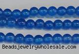 CAG7158 15.5 inches 4mm round blue agate gemstone beads