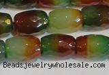 CAG7180 15.5 inches 12*16mm drum rainbow agate gemstone beads