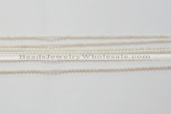 CAG7181 15.5 inches 3mm round white agate gemstone beads