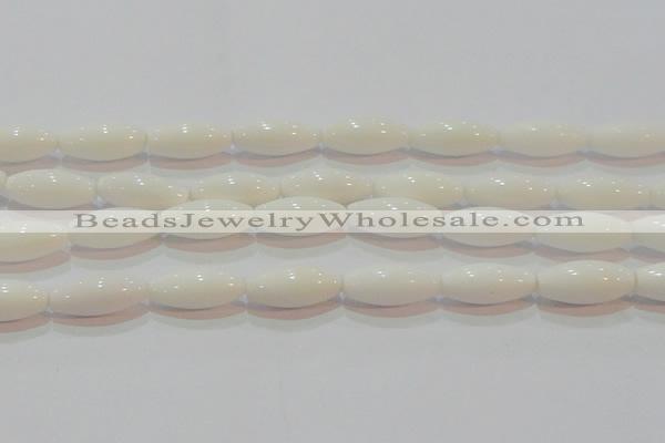 CAG7206 15.5 inches 7*21mm rice white agate gemstone beads