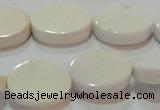 CAG7236 15.5 inches 13*18mm oval white agate gemstone beads