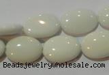 CAG7241 15.5 inches 12*16mm oval white agate gemstone beads