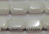 CAG7261 15.5 inches 13*18mm rectangle white agate gemstone beads