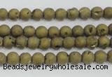 CAG7445 15.5 inches 4mm round plated druzy agate beads wholesale