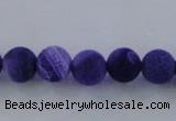 CAG7514 15.5 inches 12mm round frosted agate beads wholesale
