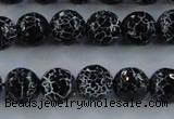 CAG7602 15.5 inches 8mm faceted round frosted agate beads wholesale