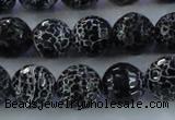 CAG7604 15.5 inches 12mm faceted round frosted agate beads wholesale