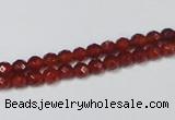 CAG7861 15.5 inches 3mm faceted round red agate beads wholesale