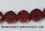 CAG7864 15.5 inches 18mm faceted round red agate beads wholesale