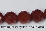 CAG7865 15.5 inches 20mm faceted round red agate beads wholesale