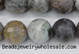 CAG7873 15.5 inches 20mm faceted round silver needle agate beads