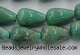 CAG7898 15.5 inches 12*16mm teardrop grass agate beads wholesale