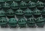 CAG8005 15.5 inches 8mm carved round green agate beads