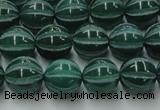 CAG8006 15.5 inches 10mm carved round green agate beads