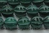 CAG8007 15.5 inches 12mm carved round green agate beads