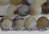 CAG8014 15.5 inches 10mm round matte Montana agate gemstone beads