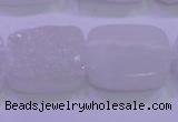 CAG8250 Top drilled 18*25mm rectangle white plated druzy agate beads