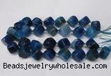 CAG8575 15.5 inches 15*16mm - 17*18mm cube dragon veins agate beads