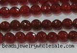 CAG8590 15.5 inches 6mm faceted round red agate gemstone beads