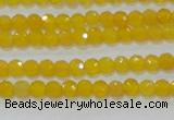 CAG8600 15.5 inches 4mm faceted round yellow agate gemstone beads