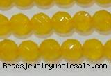 CAG8603 15.5 inches 10mm faceted round yellow agate gemstone beads