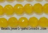 CAG8604 15.5 inches 12mm faceted round yellow agate gemstone beads