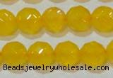 CAG8605 15.5 inches 14mm faceted round yellow agate gemstone beads