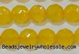 CAG8605 15.5 inches 14mm faceted round yellow agate gemstone beads