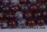 CAG9122 15.5 inches 8mm round red lightning agate beads