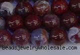 CAG9123 15.5 inches 10mm round red lightning agate beads