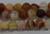 CAG9155 15.5 inches 6mm round line agate beads wholesale