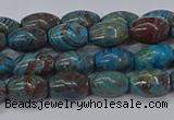 CAG9510 15.5 inches 5*8mm rice blue crazy lace agate beads