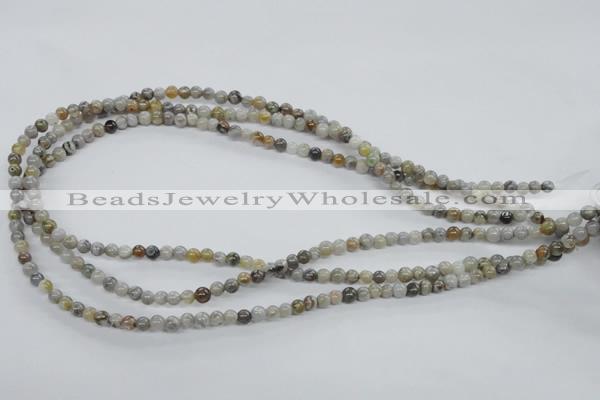 CAG970 15.5 inches 4mm round bamboo leaf agate gemstone beads