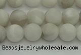 CAG9702 15.5 inches 8mm round matte grey agate beads wholesale