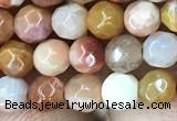 CAG9810 15.5 inches 4mm faceted round wood agate beads wholesale