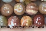 CAG9812 15.5 inches 8mm faceted round wood agate beads