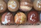 CAG9813 15.5 inches 10mm faceted round wood agate beads