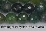 CAG9826 15.5 inches 10mm faceted round moss agate beads
