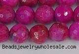 CAG9878 15.5 inches 10mm faceted round fuchsia crazy lace agate beads