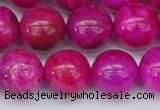 CAG9928 15.5 inches 12mm round fuchsia crazy lace agate beads