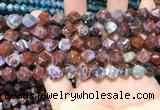 CAG9988 15.5 inches 8mm faceted nuggets red lightning agate beads