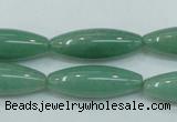 CAJ52 15.5 inches 10*30mm rice green aventurine jade beads wholesale