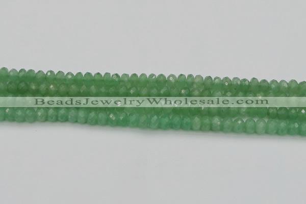 CAJ703 15.5 inches 6*10mm faceted rondelle green aventurine beads