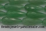 CAJ706 15.5 inches 8*20mm faceted teardrop green aventurine beads