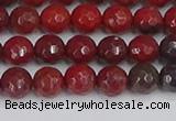 CAJ759 15.5 inches 6mm faceted round apple jasper beads