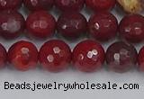 CAJ760 15.5 inches 8mm faceted round apple jasper beads