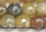 CAJ871 15 inches 8mm faceted round AB-color jade beads