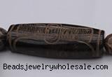 CAL04 14.5 inches 25*60mm carved drum agalmatolite beads