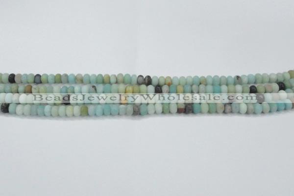 CAM1130 15.5 inches 4*6mm rondelle matte amazonite beads wholesale